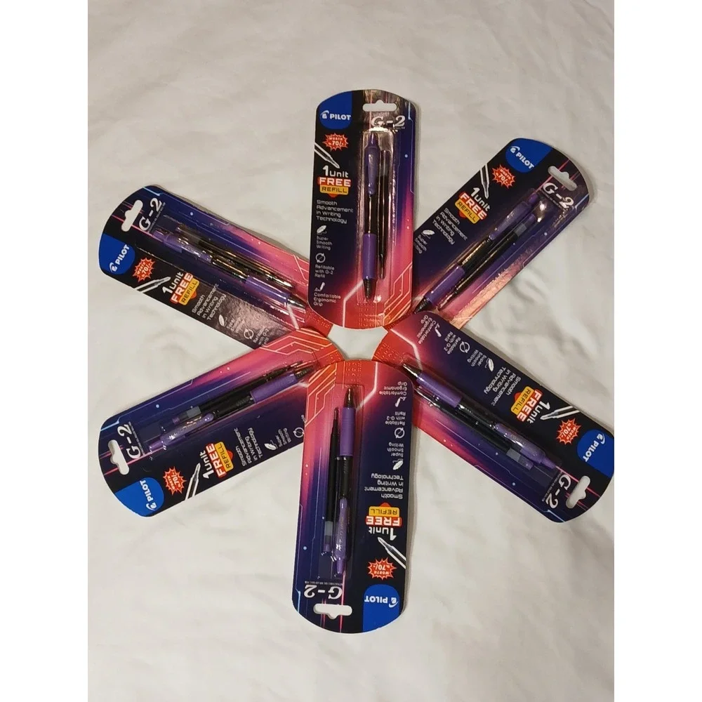 Brand New - Pilot G2 Gel Pens & Refills, Purple, 0.7mm fine